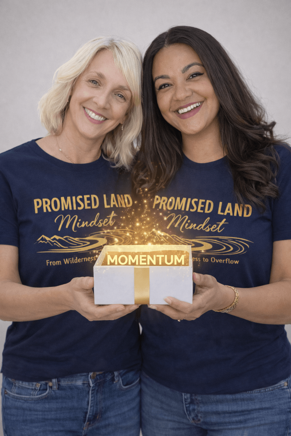 Mary and Kerry inviting you into the Promised Land Mindset community